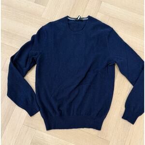 SCP Mens Navy Cashmere Crewneck Pullover